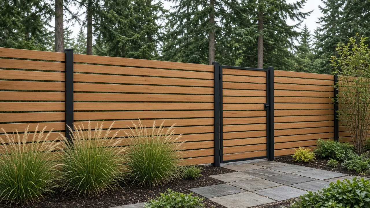 Design concept: Modern horizontal-slat fence